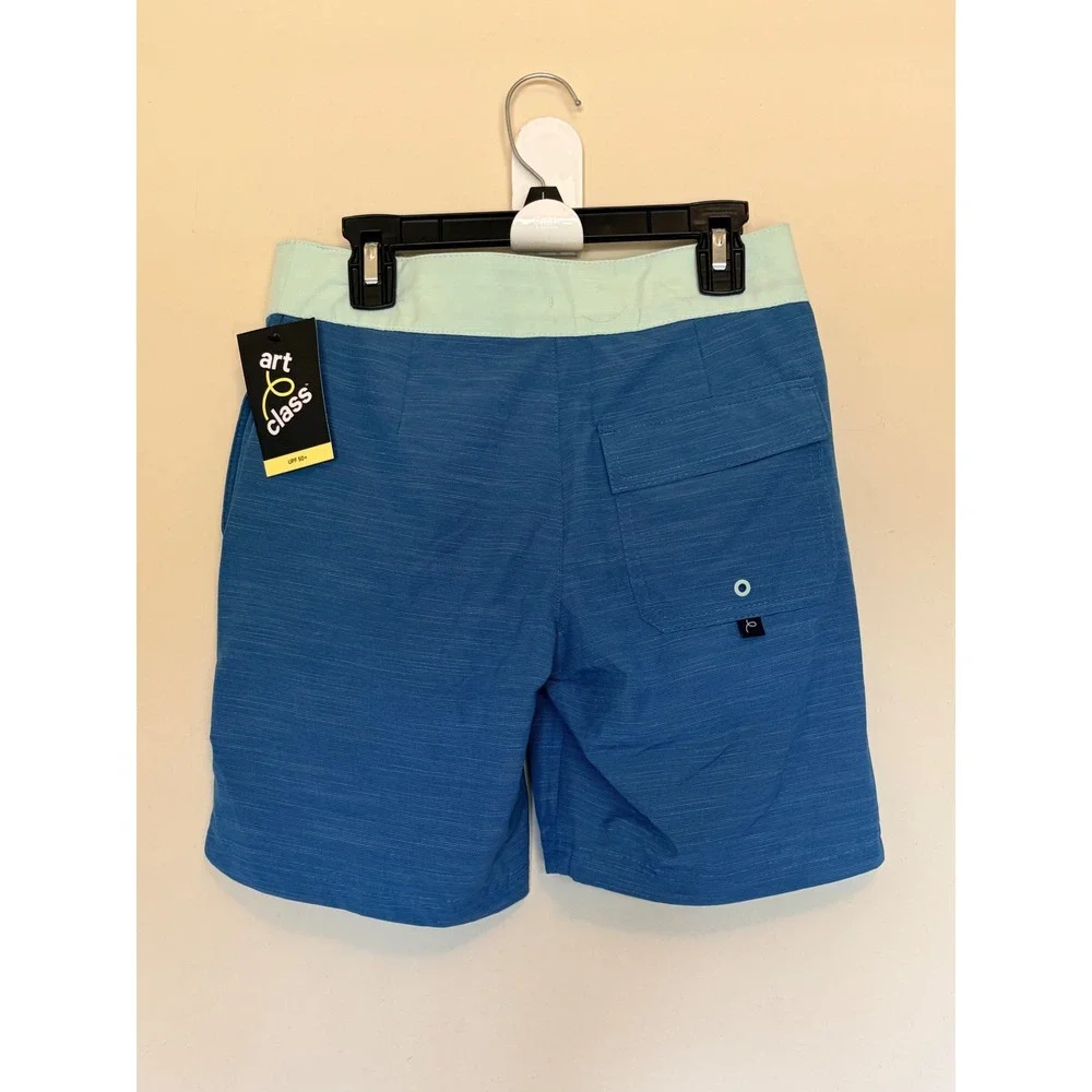 Art Class Blue Mesh Lined UPF50+ Board Shorts Swim Trunks Boys 10 NEW NWT